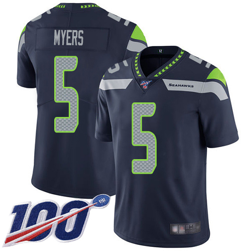Seattle Seahawks Limited Navy Blue Men Jason Myers Home Jersey NFL Football #5 100th Season Vapor Untouchable